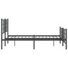 vidaXL Bettgestell mit Kopf- und Fu&szlig;teil Metall Schwarz 140x190 cm