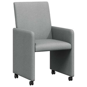 vidaXL Esszimmerst&uuml;hle mit Rollen 2 stk. Stoff Hellgrau