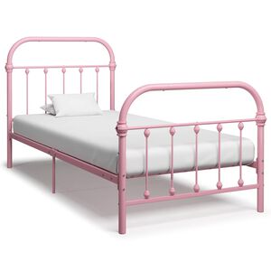 vidaXL Bettgestell Rosa Metall 90&times;200 cm