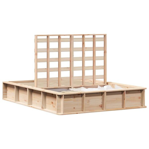 vidaXL Bettrahmen Braun 135 x 190 cm Massives Kiefernholz