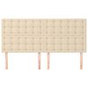 vidaXL Kopfteil Creme 160x5x118/128 cm Stoff