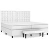 vidaXL Boxspringbett mit Matratze Wei&szlig; 200x200 cm Kunstleder
