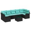 vidaXL Gartensofa-set 8 stk. Schwarz Poly-Rattan