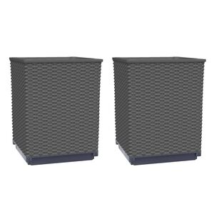 vidaXL Pflanzk&uuml;bel 2 Stk. Schwarz 30x30x37 cm Polypropylen
