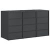 vidaXL Wagenm&uuml;llbeh&auml;lter f&uuml;r 3 Beh&auml;lter 204 x 77,5 x 115,5 cm Stahl