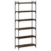 vidaXL B&uuml;cherregal 6 B&ouml;den R&auml;uchereiche 80x30x188 cm Holzwerkstoff