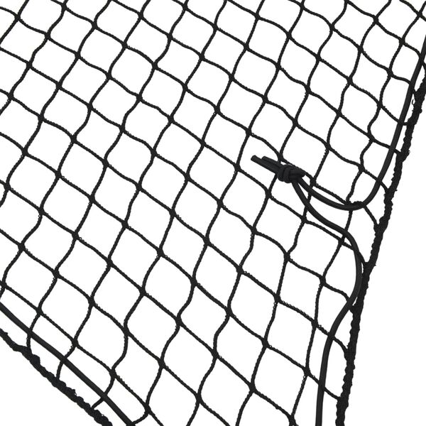 vidaXL Anh&auml;ngernetz mit Gummiseil Schwarz 3x3 m PP