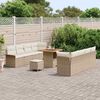 vidaXL Garten-Sofa-Set mit Kissen mit Speicher 11 pcs Beige und Creme