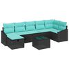 vidaXL Sofa Set mit Kissen mit Speicher 8 pcs Poly-Rattan