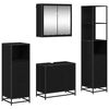 vidaXL Badezimmerm&ouml;bel-Set 4 pcs Schwarz Eichen-Optik Holzwerkstoff
