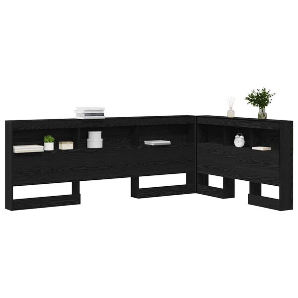 vidaXL Aufbewahrungskopfteil Schwarz Eichen-Optik 120 cm Holzwerkstoff