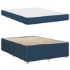 vidaXL Bettgestell mit Matratze mit Matratze Blau 140 x 200 cm Stoff