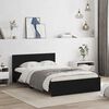 vidaXL Bettgestell mit Kopfteil LED-Beleuchtung Schwarz 140x190 cm