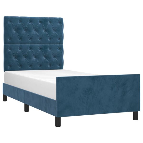 vidaXL Bettgestell ohne Matratze Dunkelblau 80x200 cm Samt