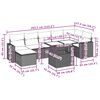 vidaXL 8-tlg. Garten-Sofagarnitur mit Kissen Schwarz Poly Rattan