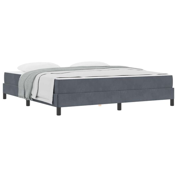 vidaXL Boxspringbett mit Matratze Dunkelgrau 180 x 200 cm Stoff