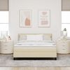 vidaXL Boxspringbett mit Matratze Creme 140 x 190 cm Stoff