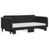 vidaXL Tagesbett Ausziehbar mit Matratzen Schwarz 90x190 cm Samt