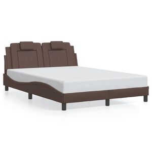 vidaXL Bettgestell "Viana" ohne Matratze Braun 140x190 cm Kunstleder