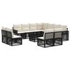 vidaXL Gartensofa-set 12 Stk. Schwarz und Cremewei&szlig; Poly-Rattan