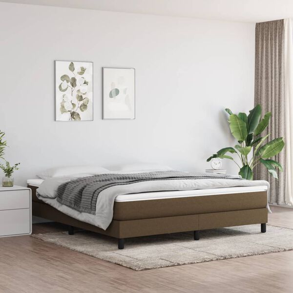 vidaXL Boxspringbettgestell Dunkelbraun 180x200 cm Stoff