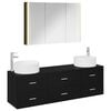 vidaXL Badezimmerm&ouml;bel-Set 4 stk. Schwarze Eiche