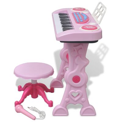 Kinder Keyboard Spielzeug Piano mit Hocker/Mikrofon 37 Tasten Rosa