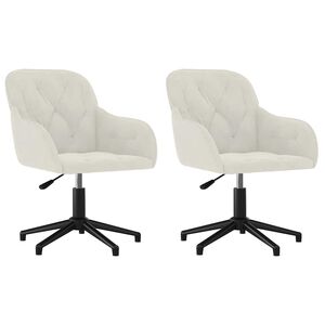 vidaXL Esszimmerst&uuml;hle 2 Stk. Drehbar Creme Samt