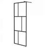 vidaXL Duschwand f&uuml;r Begehbare Duschen mit Hartglas Schwarz 80x195 cm