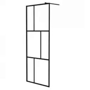 vidaXL Duschwand f&uuml;r Begehbare Duschen mit Hartglas Schwarz 80x195 cm