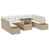 vidaXL Gartensofa-set 10 stk. Beige Poly-Rattan