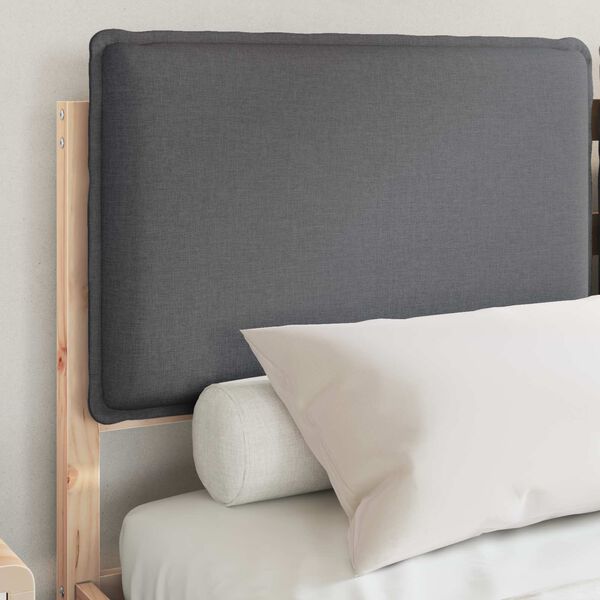 vidaXL Bettgestell mit gepolstertem Kopfteil Dunkelgrau 120 x 190 cm
