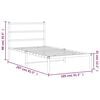 vidaXL Bettgestell mit Kopfteil Metall Wei&szlig; 100x200 cm