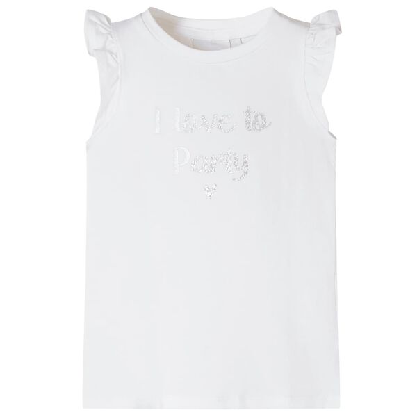 Kinder-T-Shirt mit R&uuml;schen&auml;rmeln Wei&szlig; 116