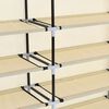 vidaXL Schuhschrank mit Abdeckung Cremewei&szlig; 115 x 28 x 110 cm Stoff
