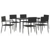 vidaXL 7-tlg. Garten-Essgruppe Schwarz Poly Rattan und Stahl