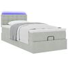 vidaXL Ottoman-Bett mit Matratze & LEDs Hellgrau 80x200 cm Samt