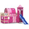 vidaXL Kinderhochbett mit Turm Rosa 90x200 cm Massivholz Kiefer
