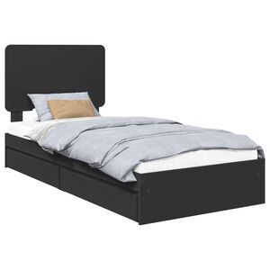 vidaXL Aufbewahrungsbett Schwarz 100 x 200 cm Holzwerkstoff