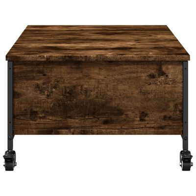 vidaXL Couchtisch mit Rollen Räuchereiche 91x55x34 cm Holzwerkstoff