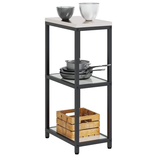 vidaXL K&uuml;chenaufbewahrung mit Regal Silber 30 x 50 x 92 cm Stahl