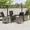 vidaXL Garten Essgruppe mit Kissen 5 pcs Grau Poly Rattan