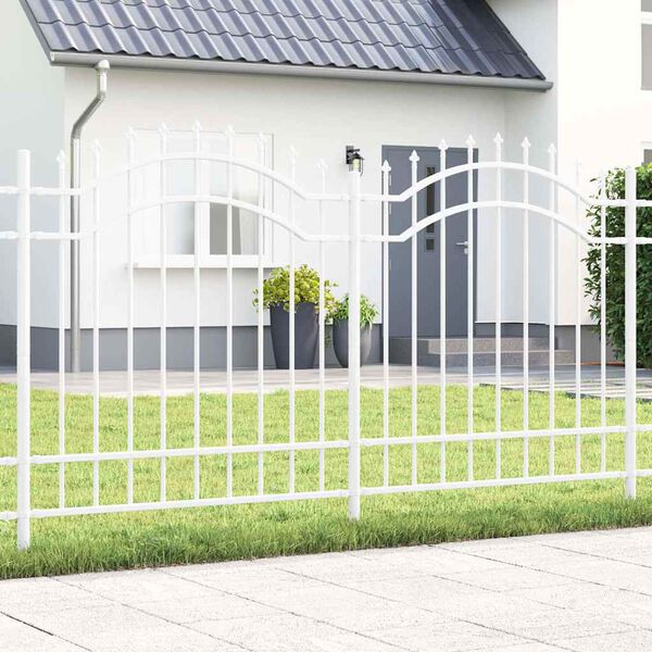 vidaXL Gartenzaun Wei&szlig; 240 x 165 cm Pulverbeschichteter Stahl