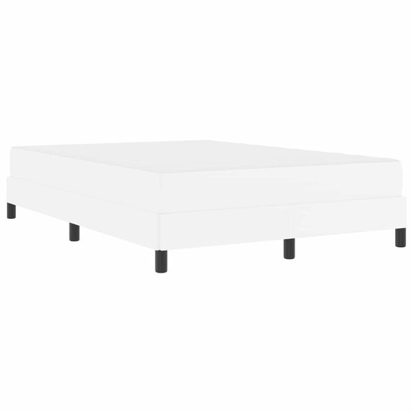 vidaXL Bettrahmen mit Matratze Reinwei&szlig; 140 x 200 cm Stoff