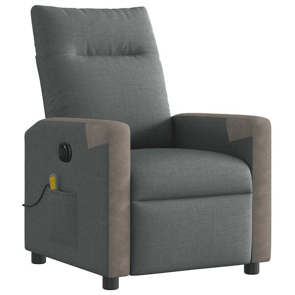 vidaXL Massagesessel Elektrisch Dunkelgrau Stoff