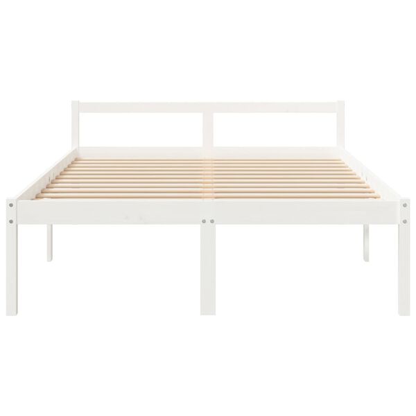 vidaXL Seniorenbett Wei&szlig; 160x200 cm Massivholz Kiefer