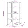 vidaXL Regale mit 5 B&ouml;den 3 Stk. Silbern Stahl & Holzwerkstoff