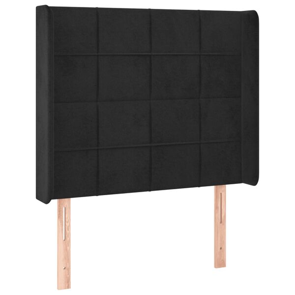 vidaXL LED Kopfteil Schwarz 103x16x118/128 cm Samt
