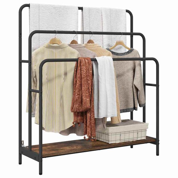 vidaXL Kleiderst&auml;nder mit Regal Ger&auml;ucherte Eiche 90 x 30 x 100,5 cm
