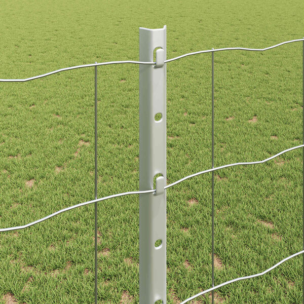 vidaXL Zaun mit Pfosten Silber 1,2 x 25 m Stahl